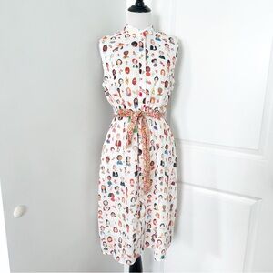 Book of Deer Whimsical White People Patterned Dress - medium